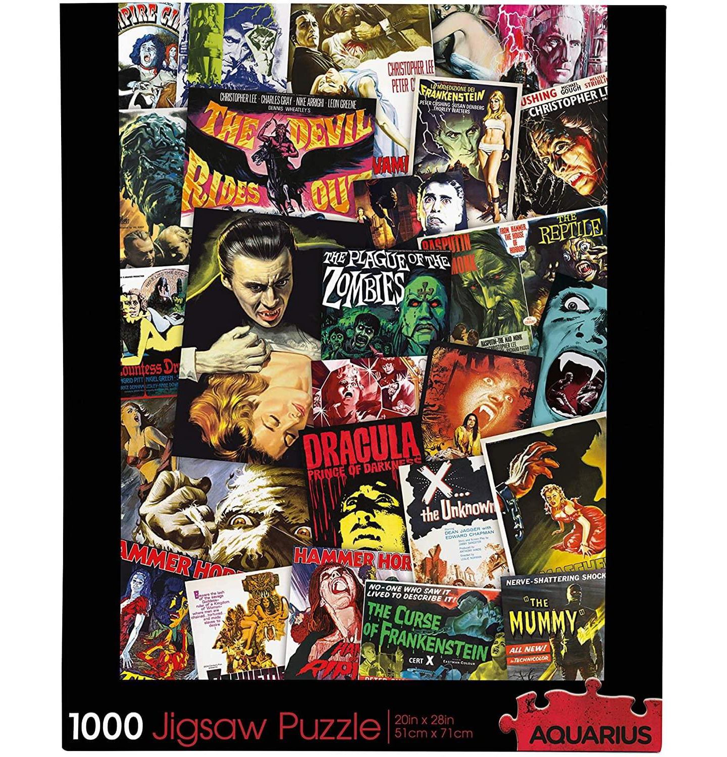 Детский пазл NMR Distribution Hammer Classic Horror Movies Collage 1000 Piece Jigsaw Puzzle, Ages 14+ — фото 1
