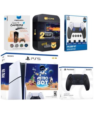PlayStation 5 Slim Disc Astro Bot Bundle with Extra Controller, FPS Grip Kit, MightySkins Code and 2 Year Extended Warranty