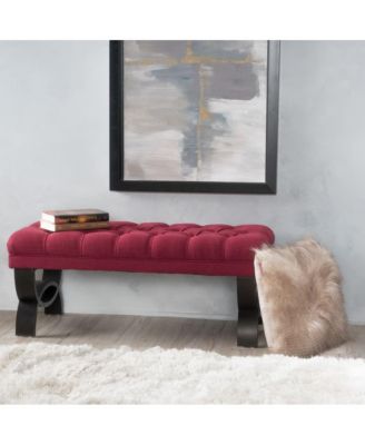 Tufted Ottoman Bench with Diamond Stitching and Elegant Half-Circle Legs for Classic and Modern Interiors-The Pop Home