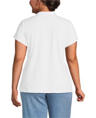 Plus Size Lightweight Jersey Button Pintuck Top