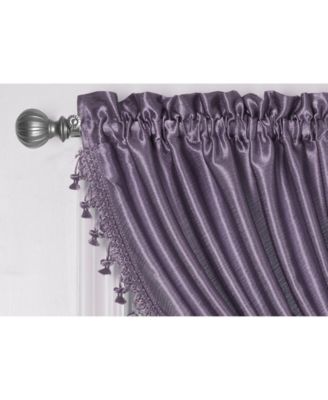 1 Piece Hyatt Rod Pocket Tasseled Lilac Crinkle Sheer Waterfall Window Valance