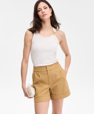 Women's Embellished Cuffed Shorts, Exclusively at Macy's