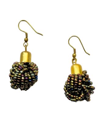 Bush Berry Hand-Beaded Drop Earrings &acirc;€“ Lightweight Feminine Statement Jewelry