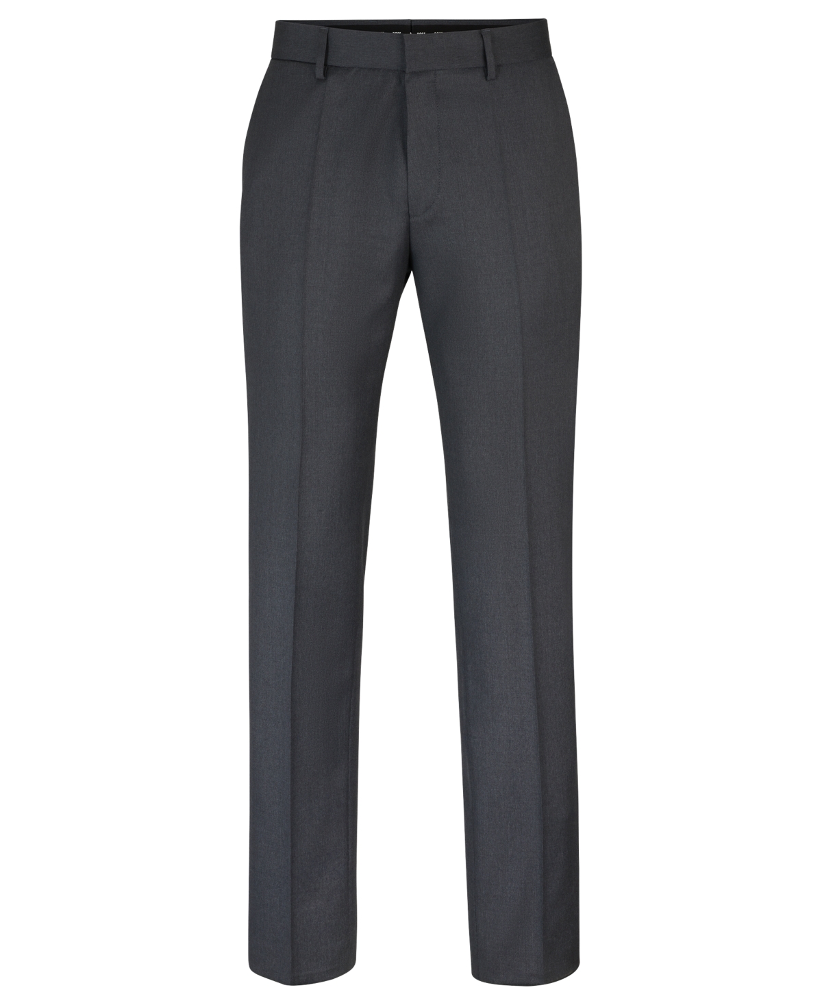 Hugo Boss Slim-fit Trousers In Patterned Stretch Twill In Dark Gray