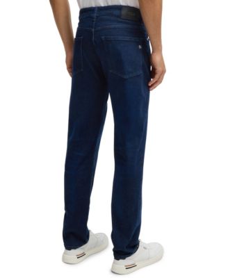 Men's Dark-Blue Soft Denim Regular-Fit Jeans