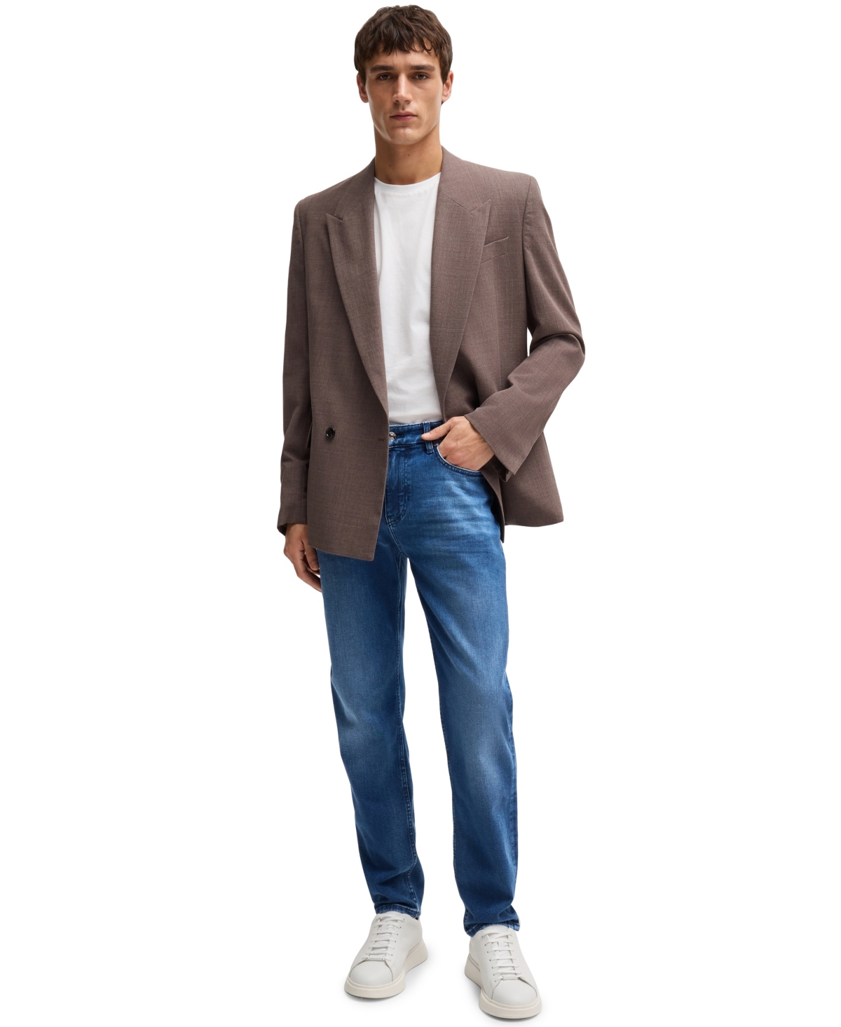 Shop Hugo Boss Boss By  Men's Soft-touch Denim Regular-fit Jeans In Open Blue