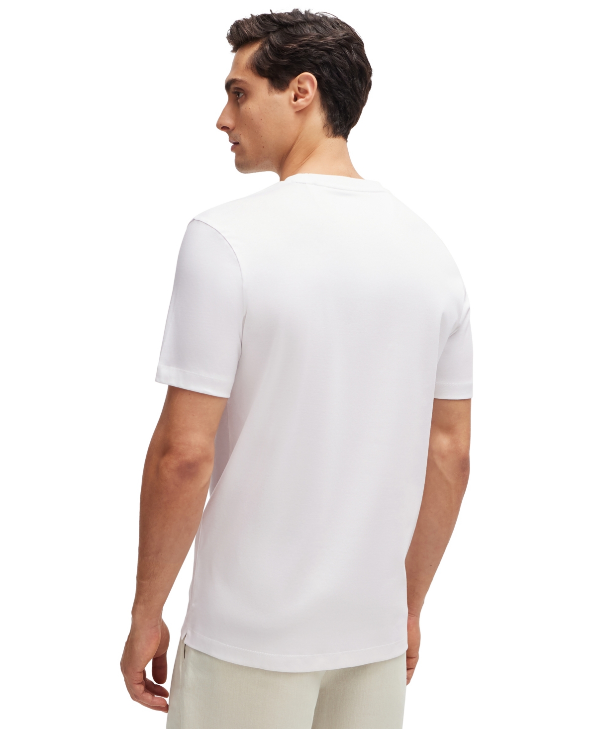 Hugo Boss Tiburt Regular-fit T-shirt In Open White