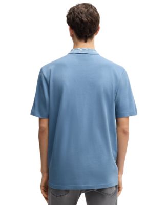 Men's Relaxed-Fit Cotton-Pique with Collar Artwork Polo Shirt