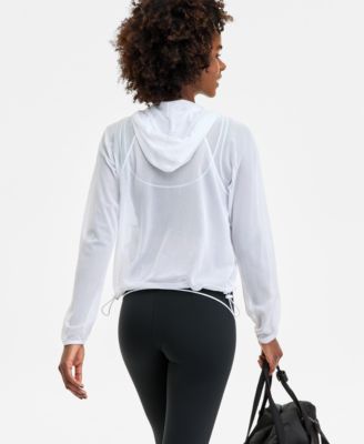Women's Mesh Relaxed Full-Zip Hoodie, Exclusively at Macy's