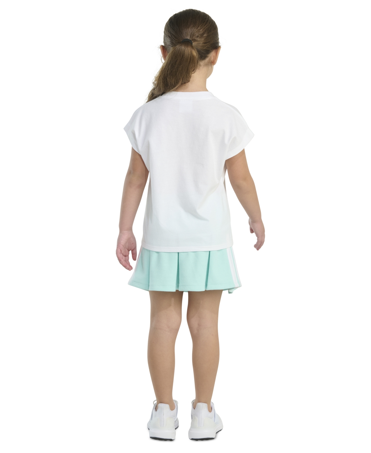 Adidas Originals Toddler And Little Girls 2-piece Graphic Sleeveless Box T-shirt And French Terry Skort Set In White