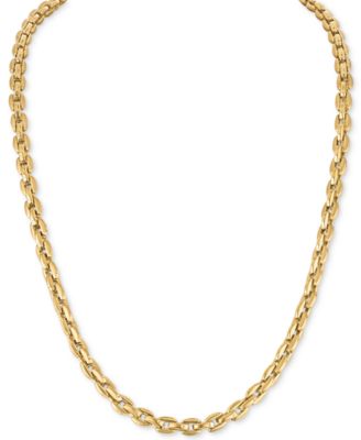 Esquire Men's Jewelry - Rounded Box Link 22" Men's Chain Necklace