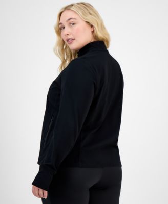 Plus Size Soft Flex Solid Full-Zip Jacket, Created for Macy's