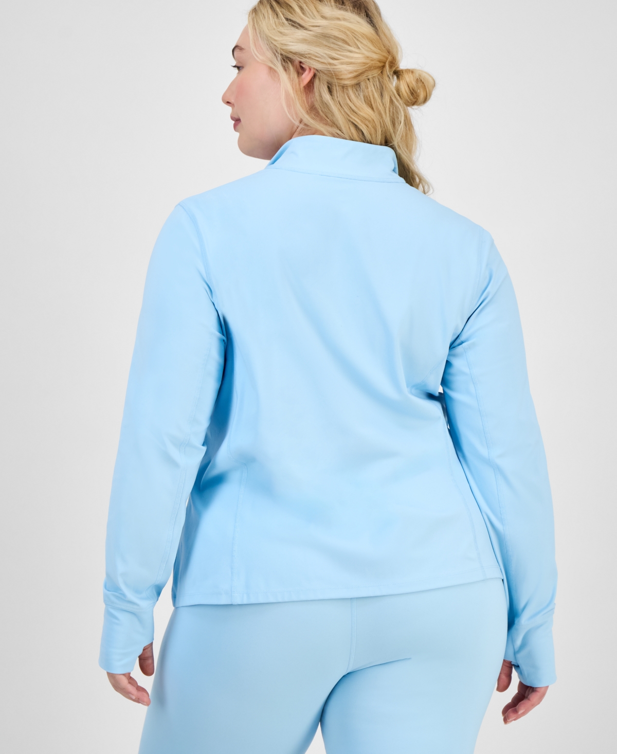 Id Ideology Plus Size Soft Flex Solid Full-zip Jacket, Created For Macy's