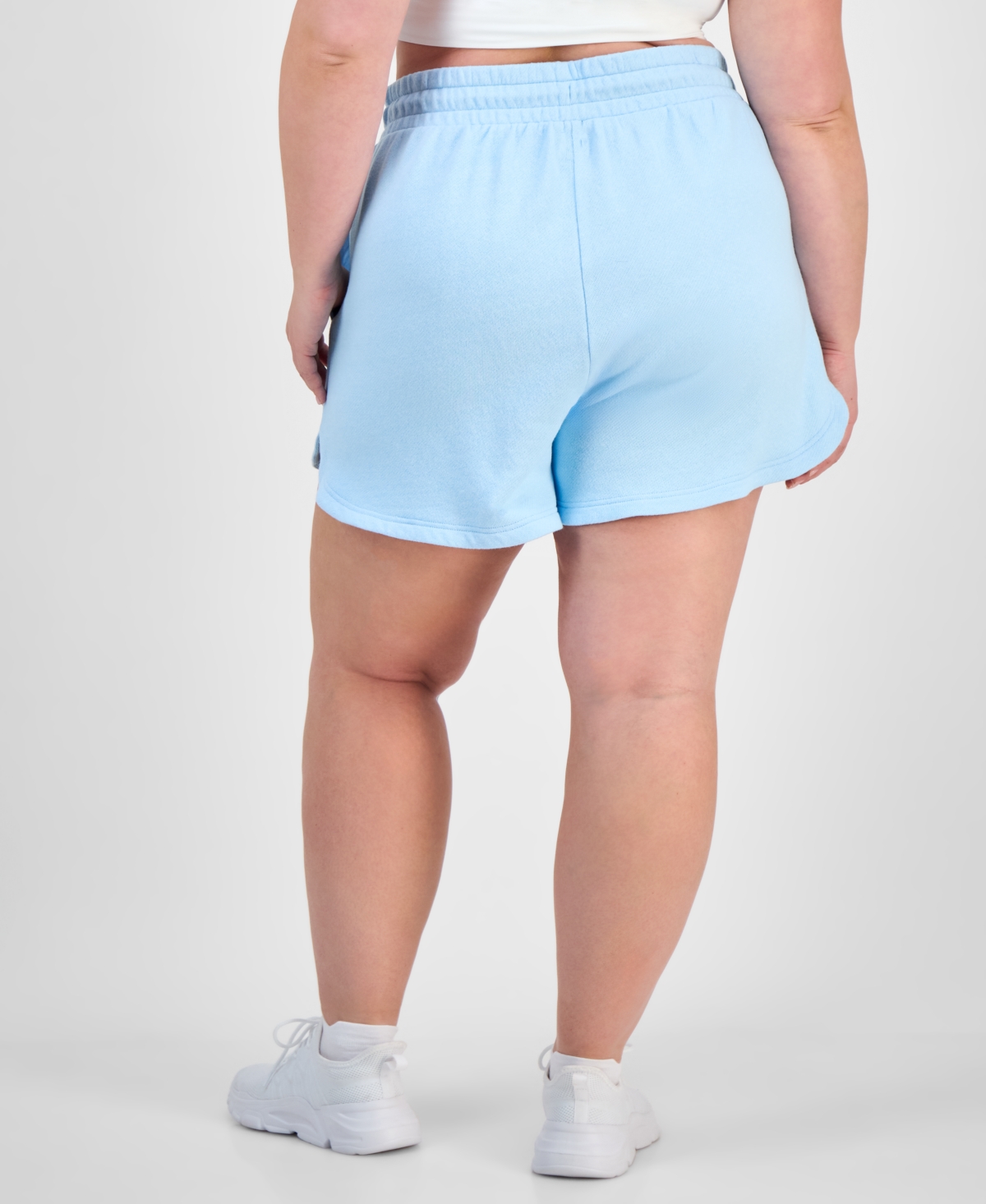 Id Ideology Plus Size Solid-color Knit Pull-on Shorts, Exclusively At Macy's