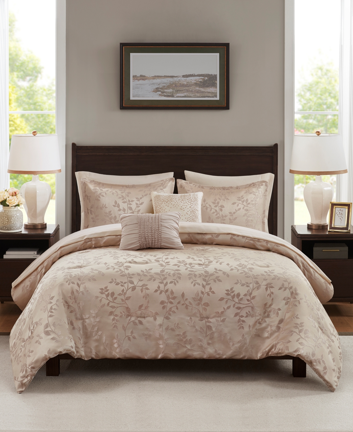 Addison Park Sterling 9-pc. Jacquard Comforter Set, King In Gold
