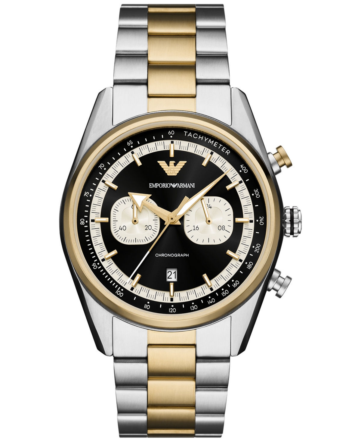 Emporio Armani Men's Chronograph Two-tone Stainless Steel Bracelet Watch 42mm