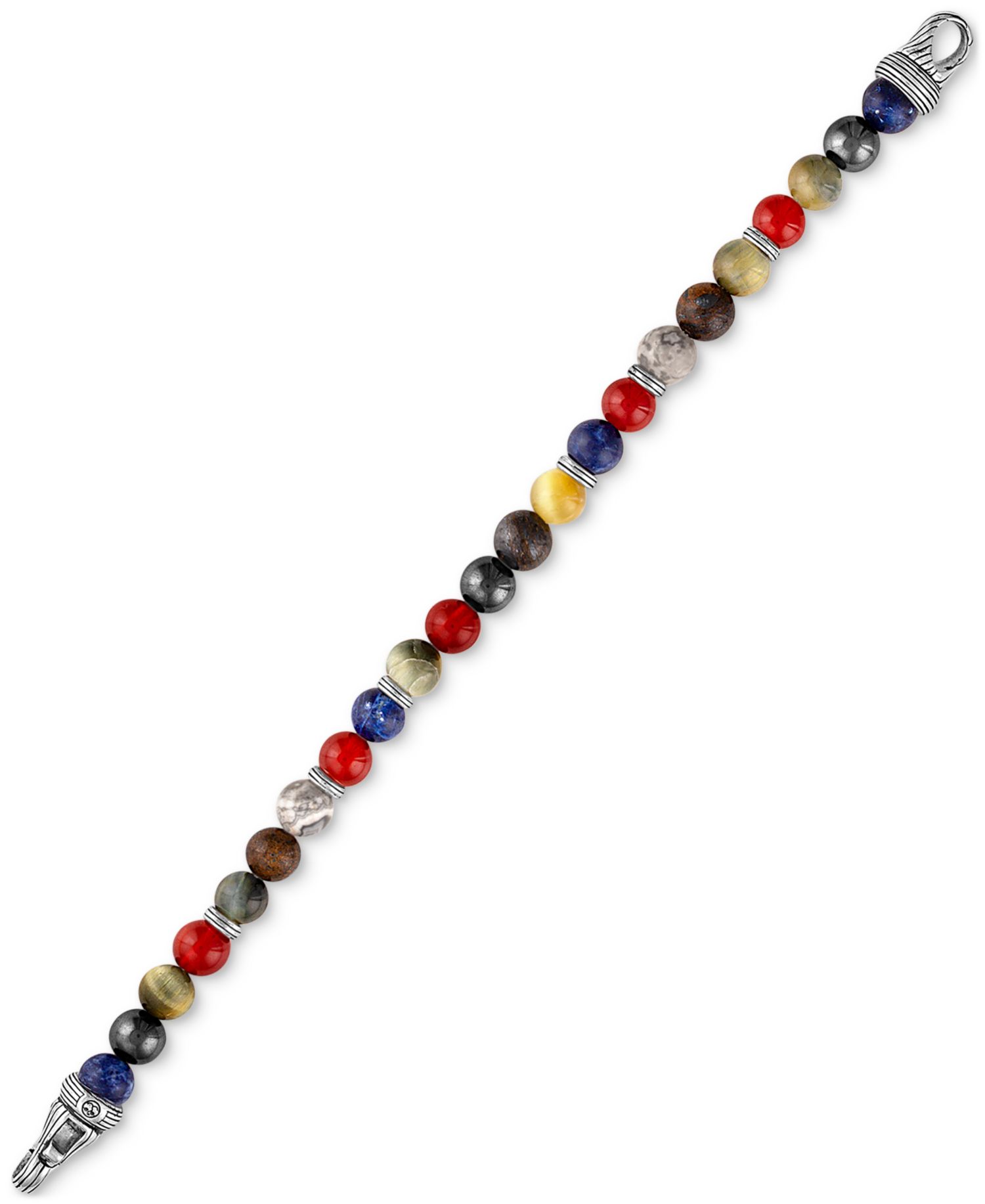 Multi-Stone Beaded Bracelet in Sterling Silver