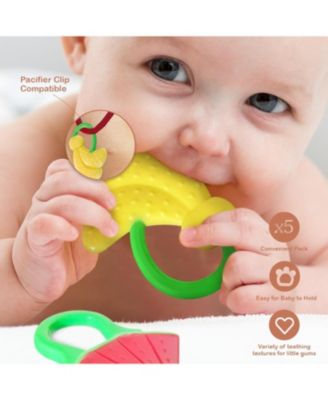 Baby Teething Toys for Newborn (5-Pack) Freezer Safe BPA Free Infant and Toddler Silicone Teethers Soothe Babies Gums, Perfect Baby Gift