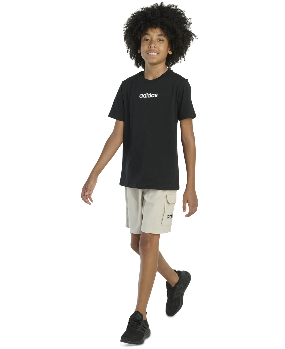 Adidas Originals Big Boys Short-sleeve T-shirt And Cargo Woven Shorts, 2 Piece Set