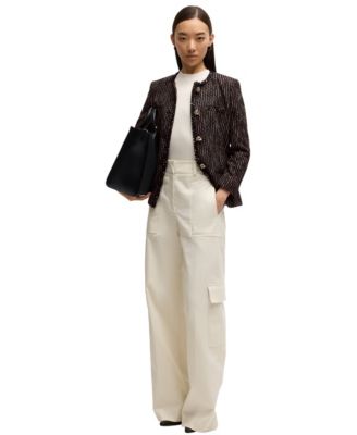 Women's Multicolored Boucle Slim-Fit Blazer