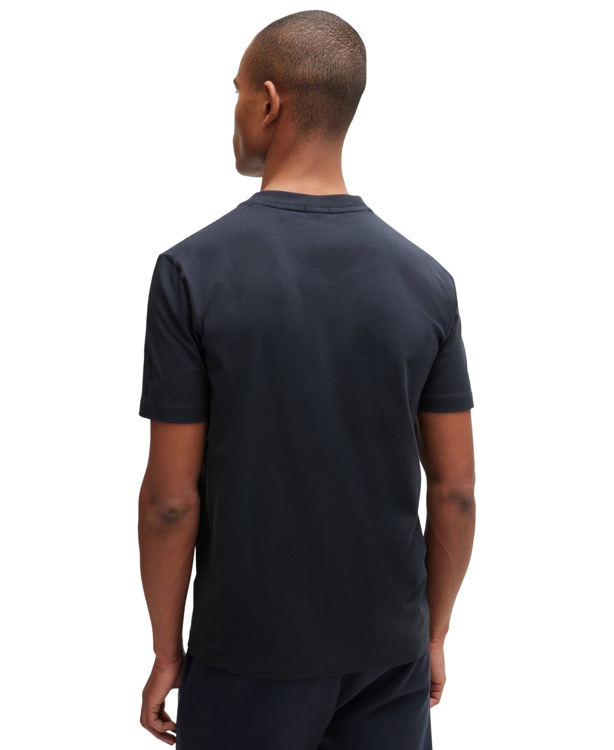 Hugo Boss Boss By  Men's Contrast Logo Regular-fit T-shirt In Blue