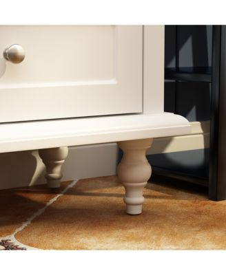 TV Stand with 2 Glass Doors and 4 Drawers, Media Console , Entertainment Center