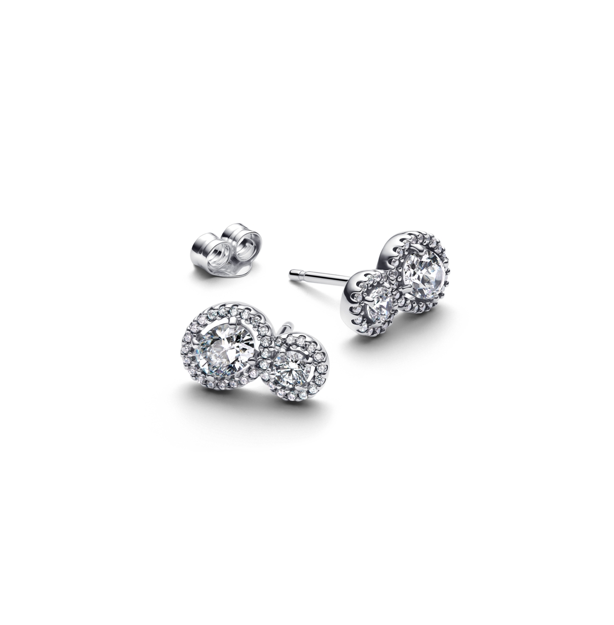 Pandora Sterling Silver Halo Stud Earrings