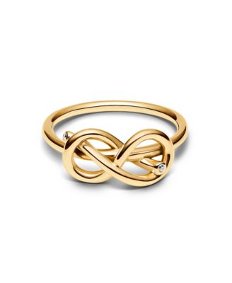 Кольцо Pandora Infinity Knot с позолотой 14 Карат
