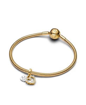 Двойные подвески в виде сверкающего сердца Пандоры на крючках