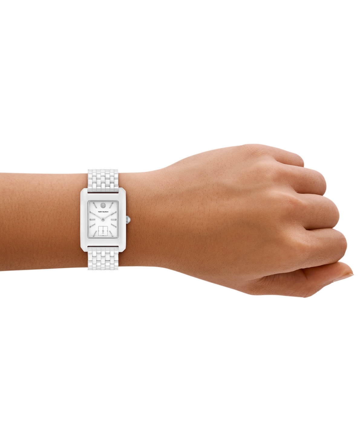 Tory Burch Women's The Eleanor White Ceramic Bracelet Watch 31mm In White