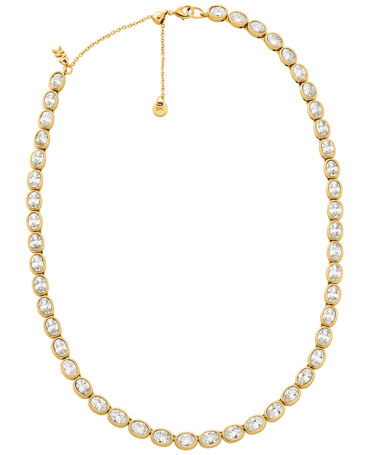 14K Gold-Plated Brass Bezel-Set Necklace - Gold