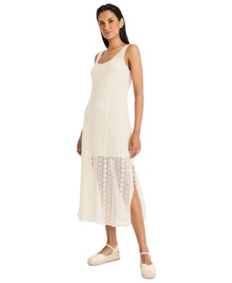 Женское хлопчатобумажное вязаное крючком макси-платье без рукавов The Good Journey