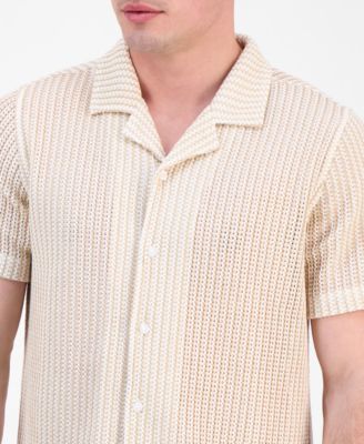 Мужская трикотажная рубашка Larson с коротким рукавом и пуговицами спереди от GUESS