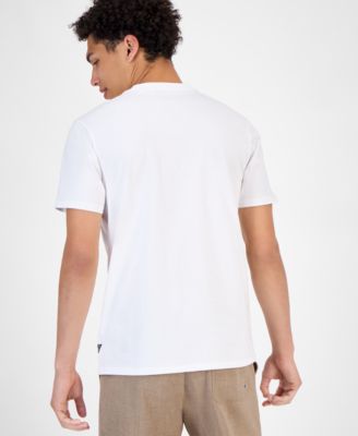 Мужская футболка GUESS с вышитым логотипом и круглым вырезом горловины с коротким рукавом