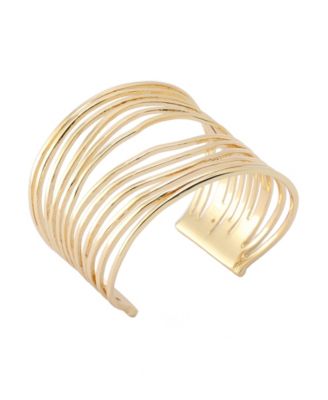 Robert Lee Morris Soho Gold Statement Layered Wire Cuff Bracelet