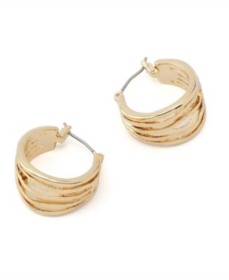 Robert Lee Morris Soho Sculpted Multi Row Huggie Earrings