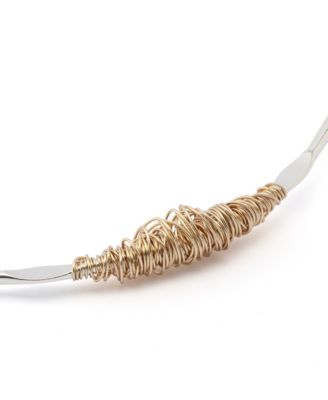 Silver Wire Wrapped Sculpted Collar Necklace