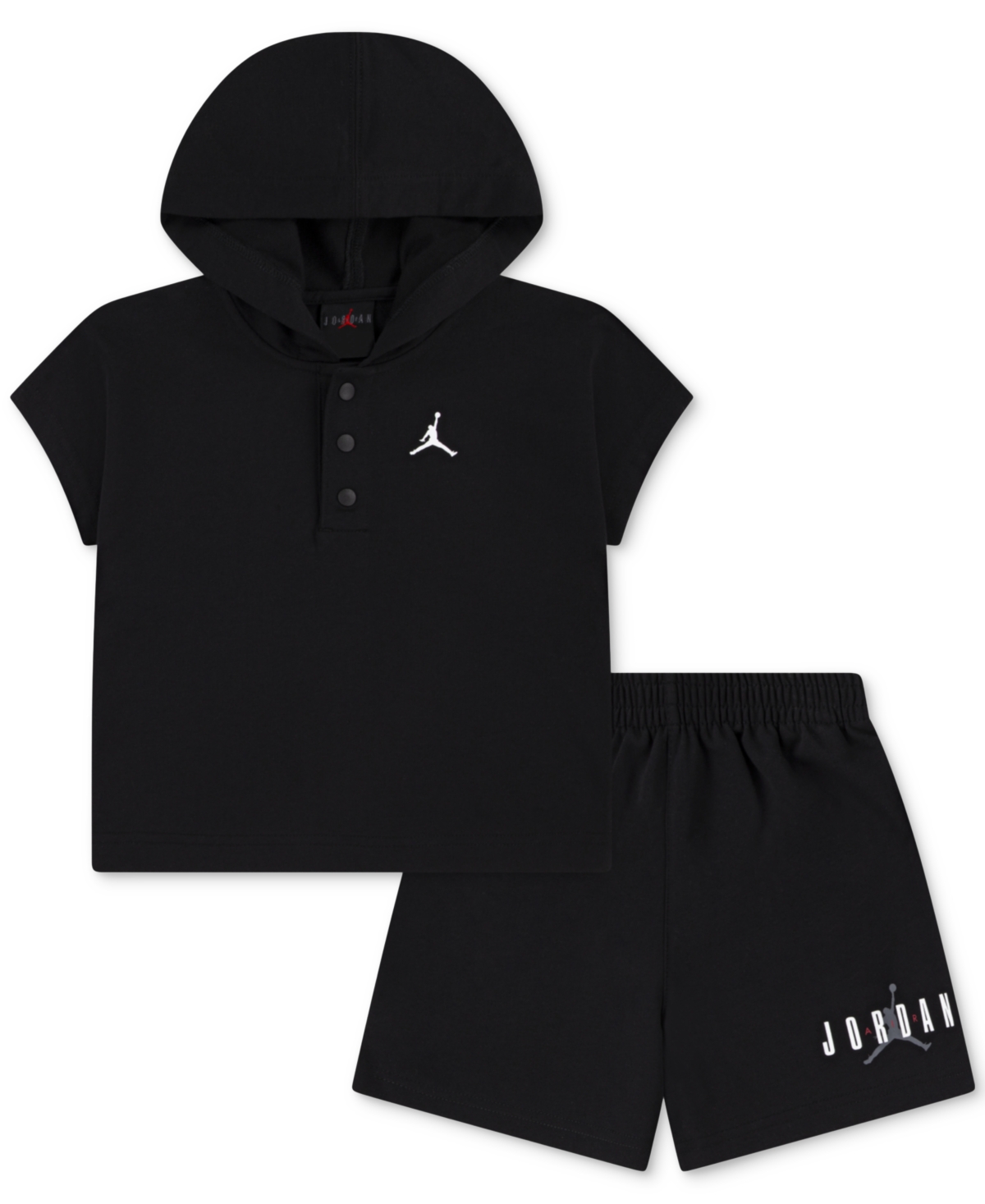 Jordan Babies' Toddler Boys Henley Hoodie & Shorts, 2 Piece Set