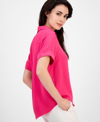 Women's Cuffed Short-Sleeve Shirt