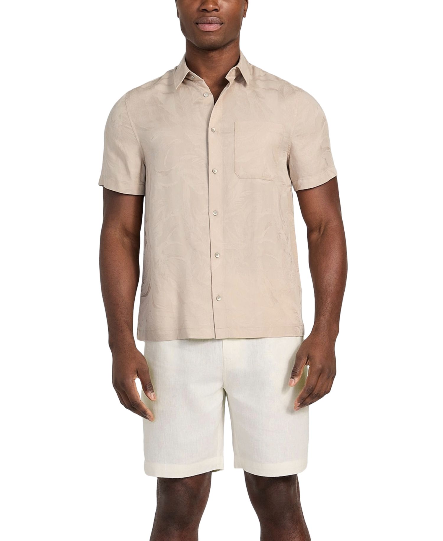 Men's Regular-Fit Botanical Jacquard Button-Down Shirt
