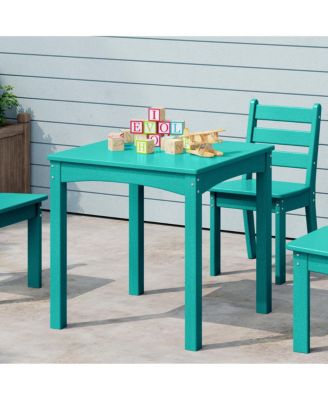 Kids 24" Wide HDPE Plastic Childrens Square Dinner Table