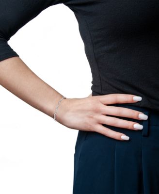 Diamond Wavy Tennis Bracelet (1 ct. tw) in 14k White Gold or 14k Yellow Gold, Exclusively at Macy's