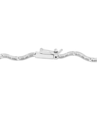 Diamond Wavy Tennis Bracelet (1 ct. tw) in 14k White Gold or 14k Yellow Gold, Exclusively at Macy's