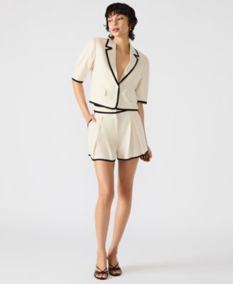 Womens Fable Tipped Short Sleeve Blazer Fable Tipped Pleated Shorts