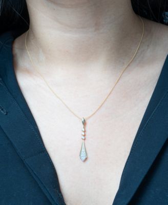 Diamond Flare Linear 18" Pendant Necklace (1/4 ct. t.w.) in 14k Gold or 14k White Gold, Exclusively at Macy's