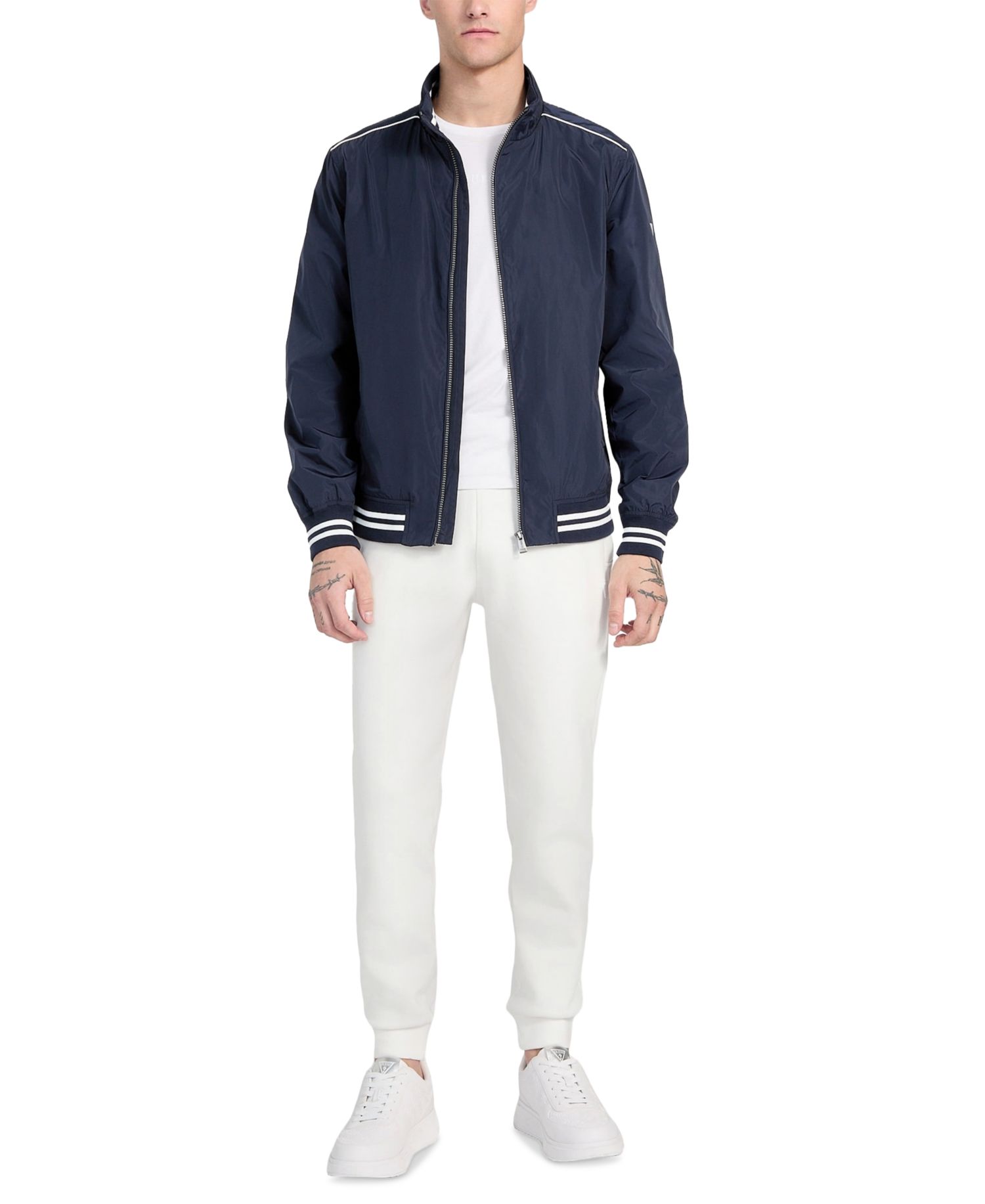 Men's Regular-Fit Urban Stripe Bomber Jacket