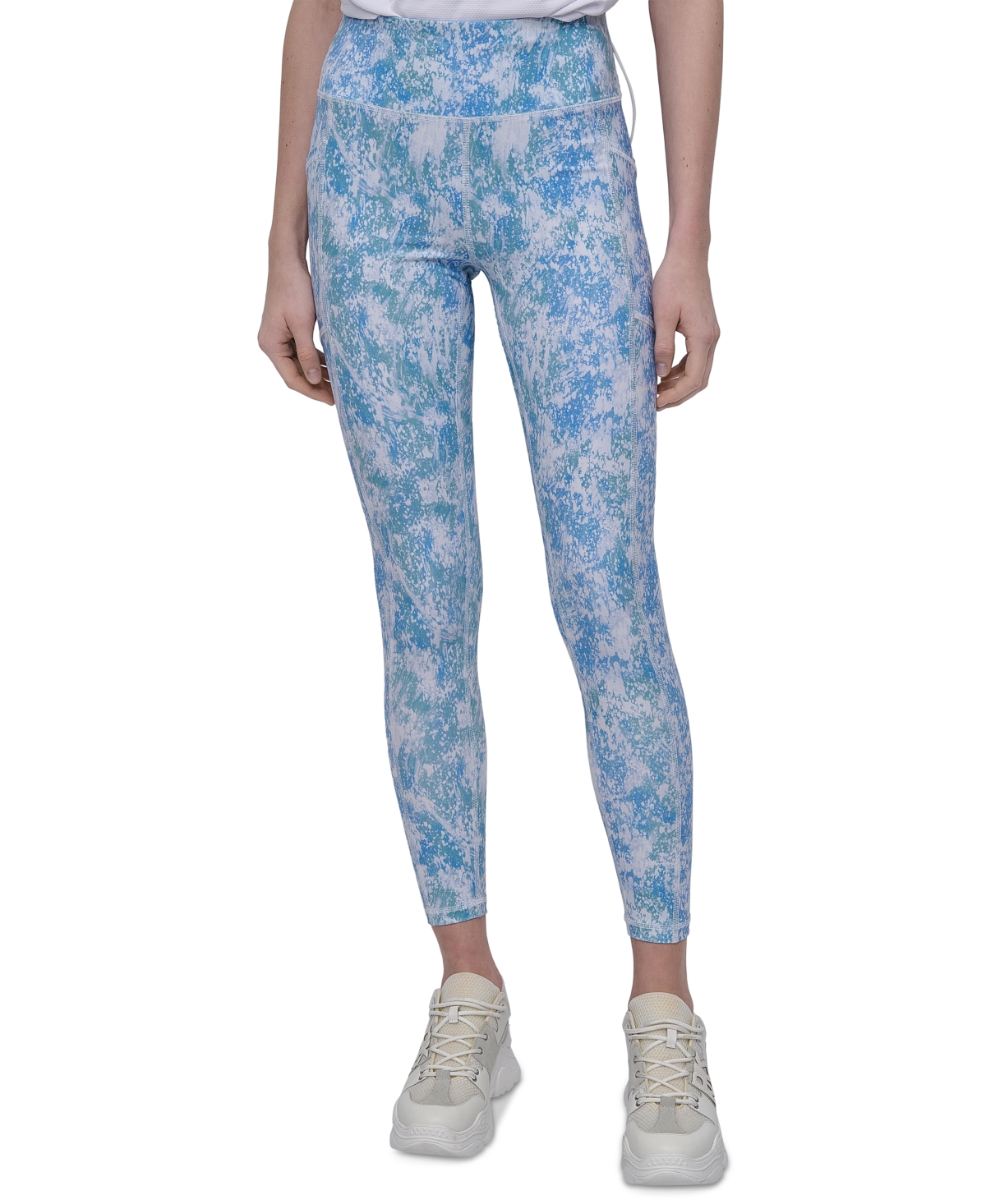 Dkny Sport Women's Printed High-waist 7/8 Tights