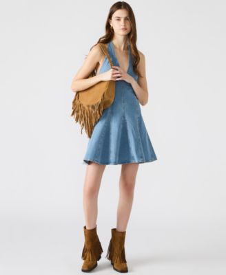 Women's Malia Stretch Denim Halterneck Dress