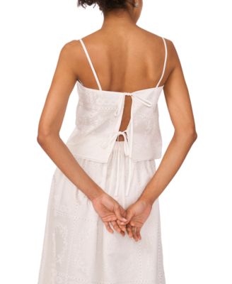 Women's Embroidered Square Neck Sleeveless Blouse