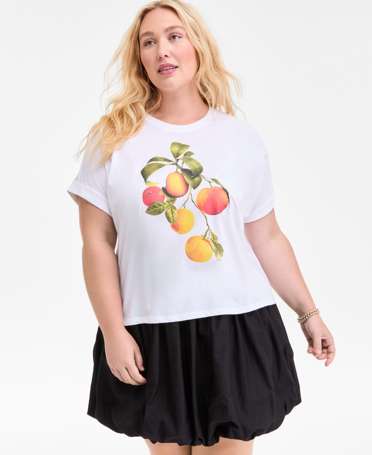 On 34th Trendy Plus Size Orange Graphic T-shirt, Exclusively At Macy's